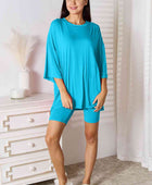 Basic Bae Full Size Soft Rayon Three-Quarter Sleeve Top and Shorts Set - Body By J'ne