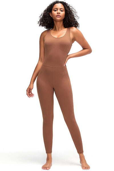 Crisscross Wide Strap Active Jumpsuit - Body By J'ne