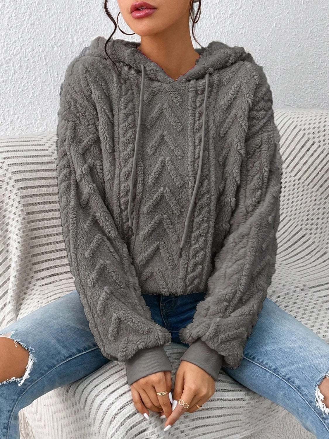 Drawstring Long Sleeve Hoodie - Body By J'ne