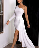 One-Shoulder Long Sleeve Mini Dress - Body By J'ne