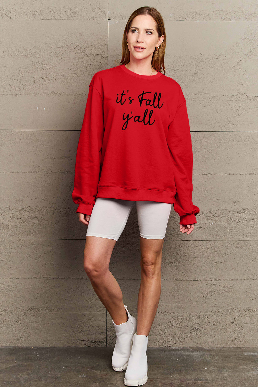 Full Size IT'S FALL Y'ALL Graphic Sweatshirt - Body By J'ne