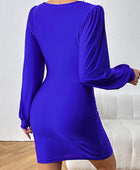 Cutout Long Sleeve Ruched Dress - Body By J'ne