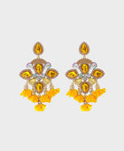 Flower Shape Rhinestone Alloy Dangle Earrings - Body By J'ne