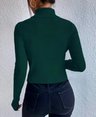 Cutout Turtleneck Rib-Knit Top - Body By J'ne