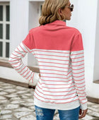 Striped Contrast Turtleneck Sweater - Body By J'ne