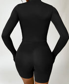 Zip Up Mock Neck Long Sleeve Active Outerwear - Body By J'ne