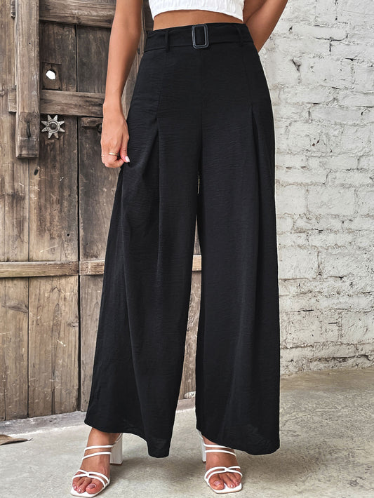 Ruched High Waist Wide Leg Pants - Body By J'ne