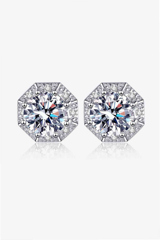 2 Carat Moissanite 925 Sterling Silver Stud Earrings - Body By J'ne