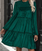 Smocked Balloon Sleeve Frill Trim Tiered Dress - Body By J'ne