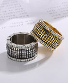 Inlaid Rhinestone Stainless Steel Ring - Body By J'ne