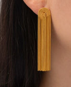 Stainless Steel Rainbow Tassel Dangle Earrings - Body By J'ne