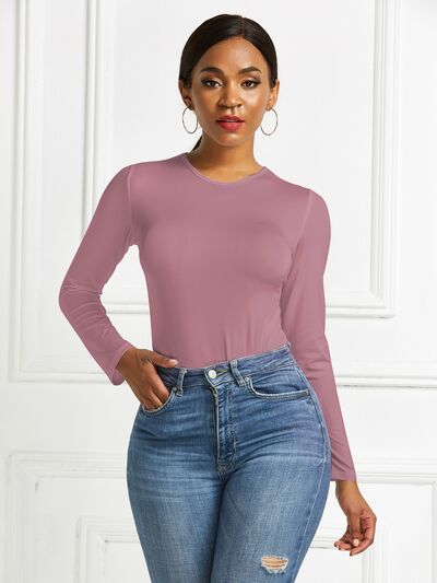 Round Neck Long Sleeve Bodysuit - Body By J'ne