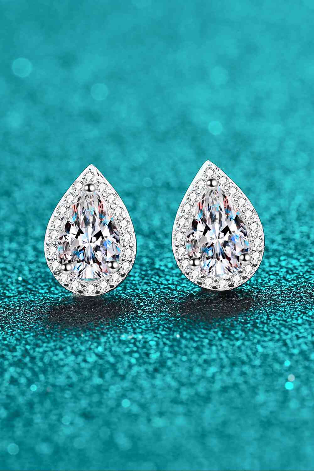 Moissanite Teardrop Stud Earrings - Body By J'ne