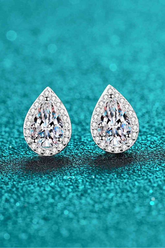 Moissanite Teardrop Stud Earrings - Body By J'ne