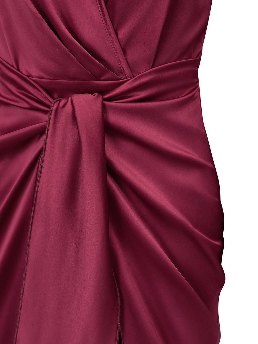 Solid Wrapped Balloon Sleeve Tie Waist Dress - Body By J'ne