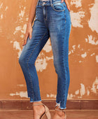 Raw Hem Skinny Jeans with Pockets - Body By J'ne