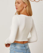 Round Neck Long Sleeve Cropped T-Shirt - Body By J'ne