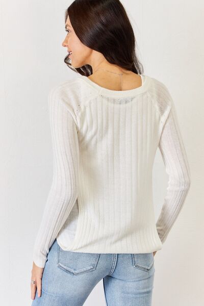 Fitted Long Sleeve Cutout Top - Body By J'ne