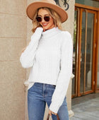 Cable-Knit Mock Neck Sweater - Body By J'ne