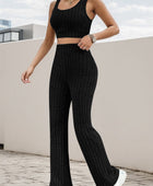 Wide Strap Tank and High Waist Pants Set - Body By J'ne