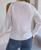 Cable-Knit Turtleneck Cold Shoulder Sweater - Body By J'ne