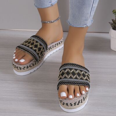 Geometric Weave Platform Sandals - Body By J'ne