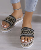 Geometric Weave Platform Sandals - Body By J'ne