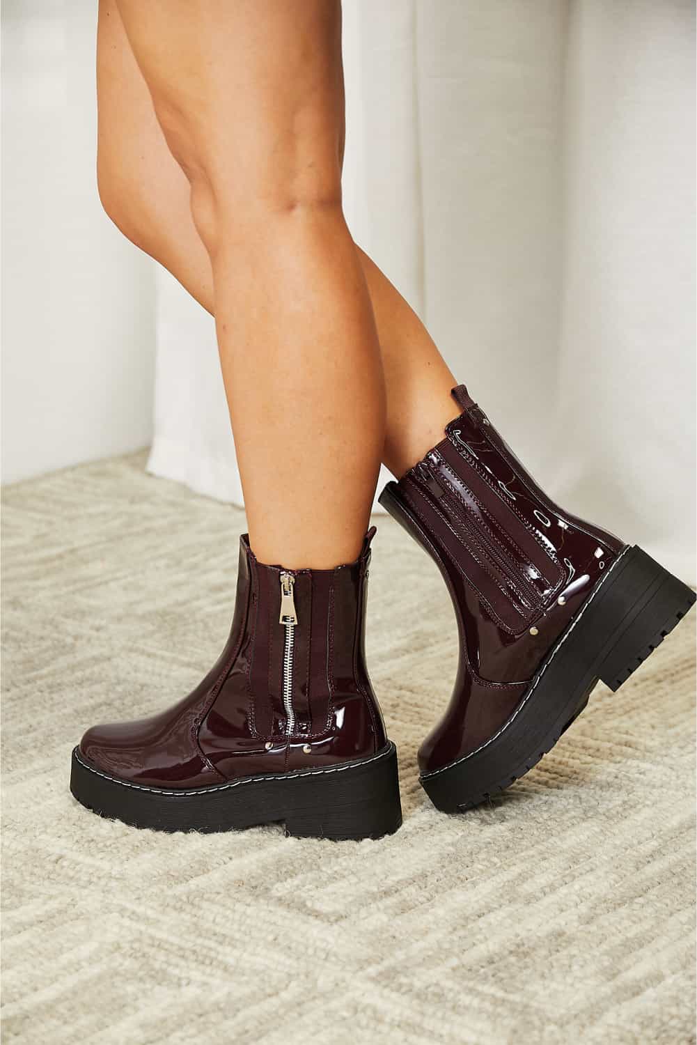 May She Rise Side Zip Platform Boots - Body By J'ne