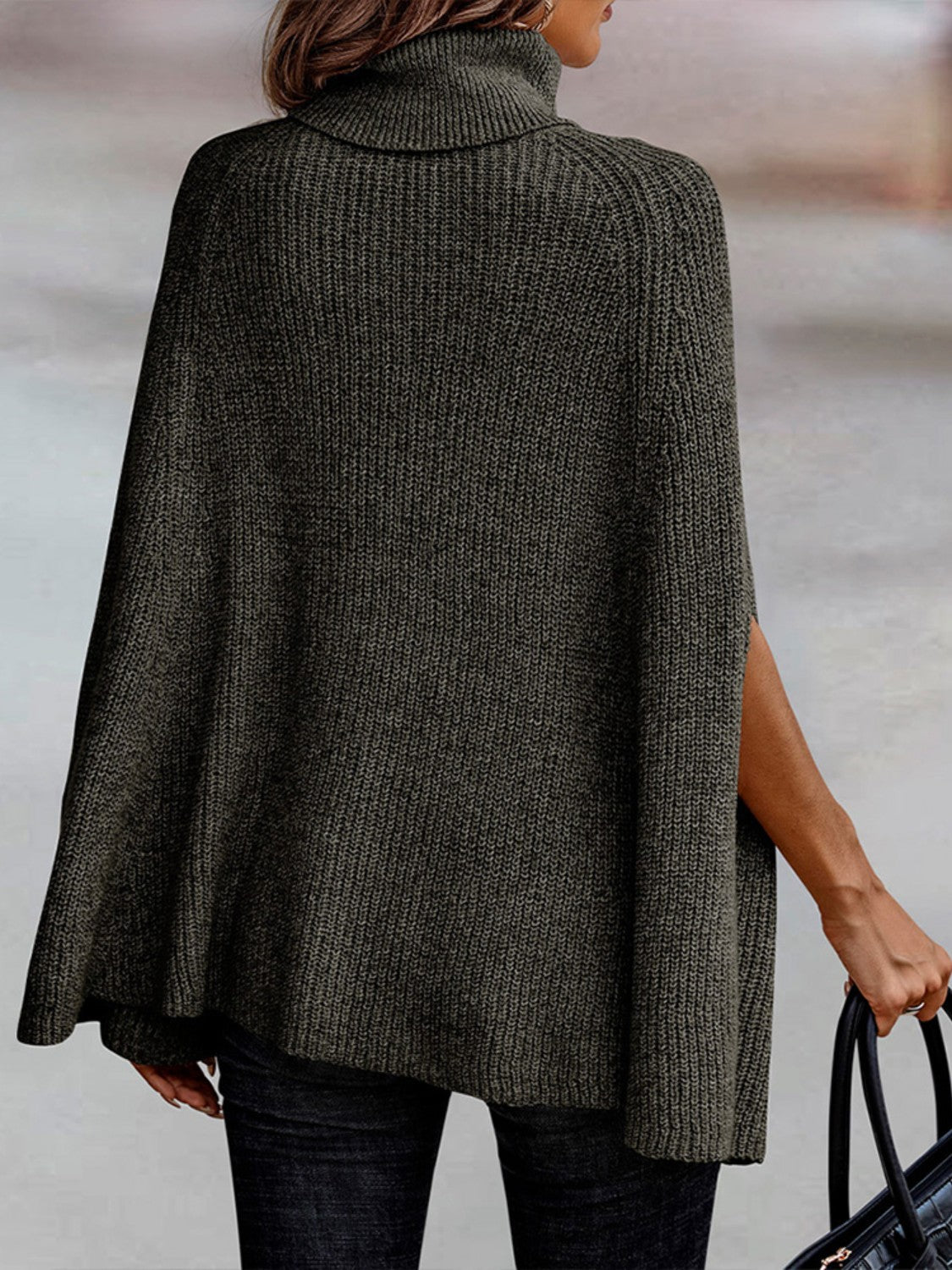 Turtleneck Dolman Sleeve Poncho - Body By J'ne