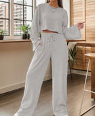 Ribbed Round Neck Top and Drawstring Pants Set - Body By J'ne