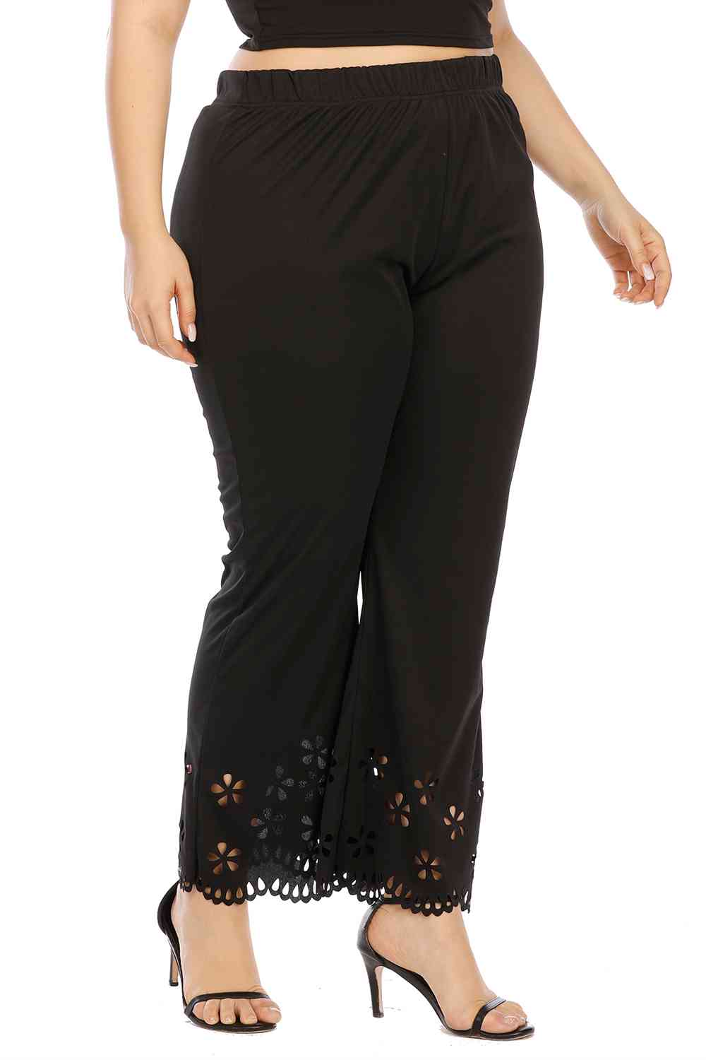 Abbey Plus Size Openwork Detail Pants - Body By J'ne