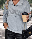 LOS ANGELES CALIFORNIA Graphic Quarter-Snap Sweatshirt - Body By J'ne