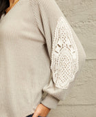 Lace Patch Detail Sweater - Body By J'ne