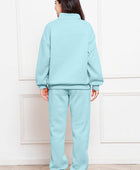 Half Zip Long Sleeve Sweatshirt and Pants Set - Body By J'ne