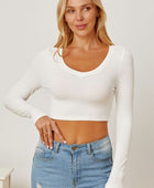 Round Neck Long Sleeve Cropped T-Shirt - Body By J'ne