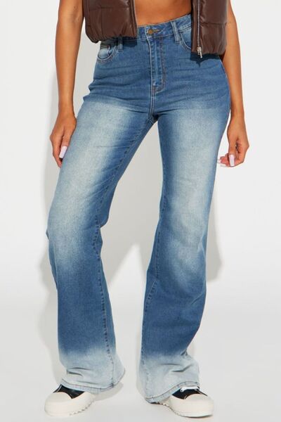 Pocketed Buttoned Straight Jeans - Body By J'ne