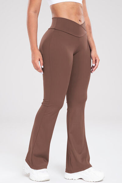 Wide Waistband Bootcut Active Pants - Body By J'ne