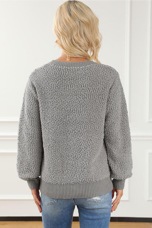 Round Neck Long Sleeve Sweater - Body By J'ne