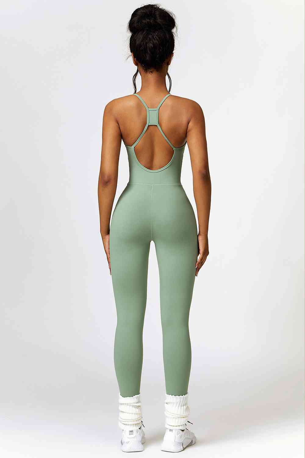 Open Back Spaghetti Strap Sports Jumpsuit - Body By J'ne