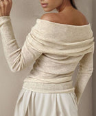 Off-Shoulder Long Sleeve Sweater - Body By J'ne