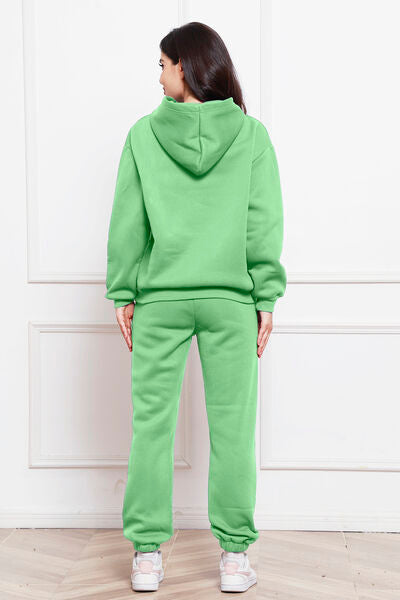 Drop Shoulder Long Sleeve Hoodie and Pants Set - Body By J'ne