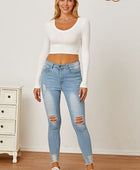 Round Neck Long Sleeve Cropped T-Shirt - Body By J'ne