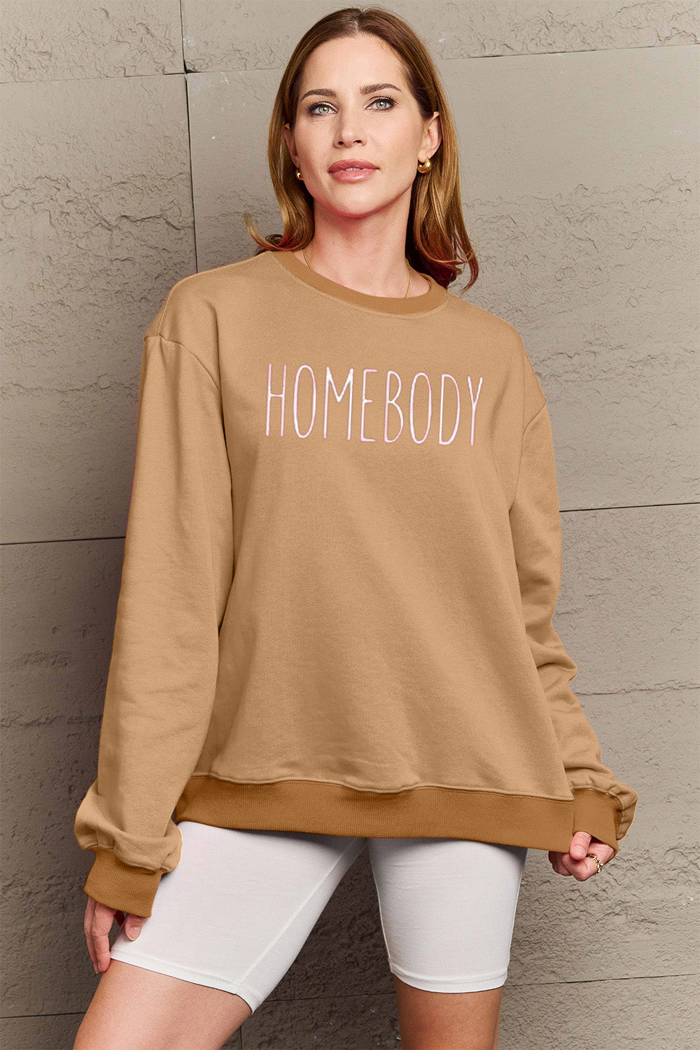 Full Size HOMEBODY Graphic Sweatshirt - Body By J'ne