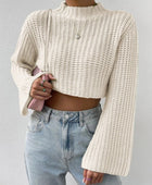 Mock Neck Long Sleeve Cropped Sweater - Body By J'ne