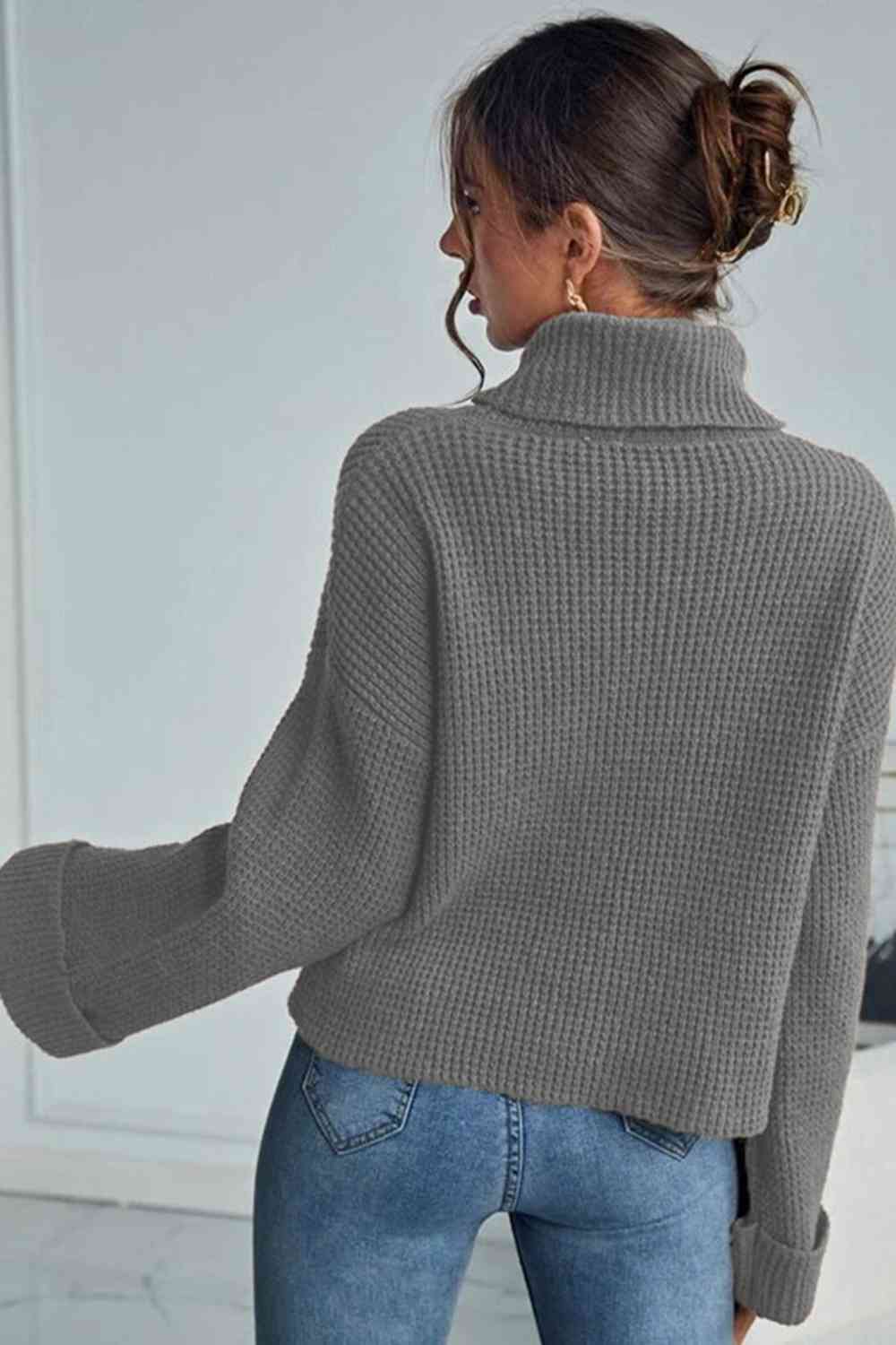 Turtleneck Long Sleeve Sweater - Body By J'ne