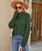 Cable-Knit Mock Neck Sweater - Body By J'ne