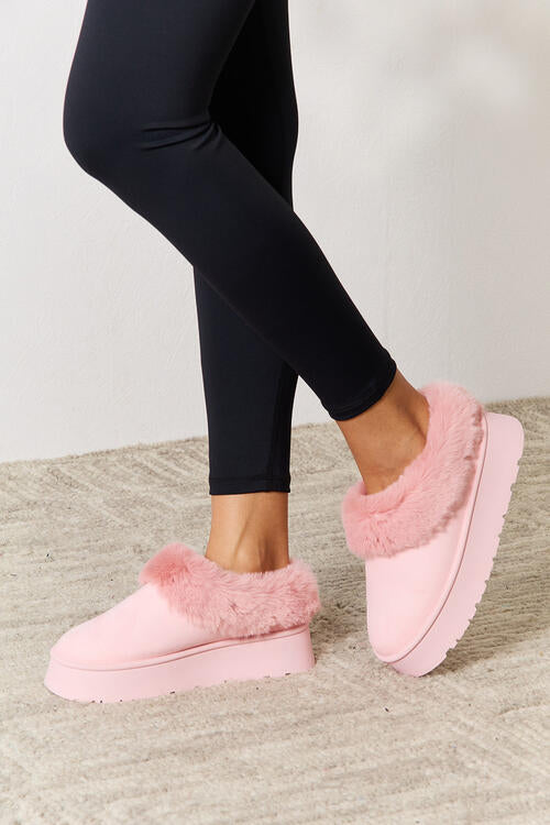 Furry Chunky Platform Ankle Boots - Body By J'ne
