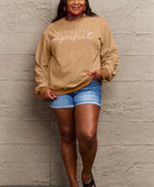 Full Size Graphic Round Neck Sweatshirt - Body By J'ne