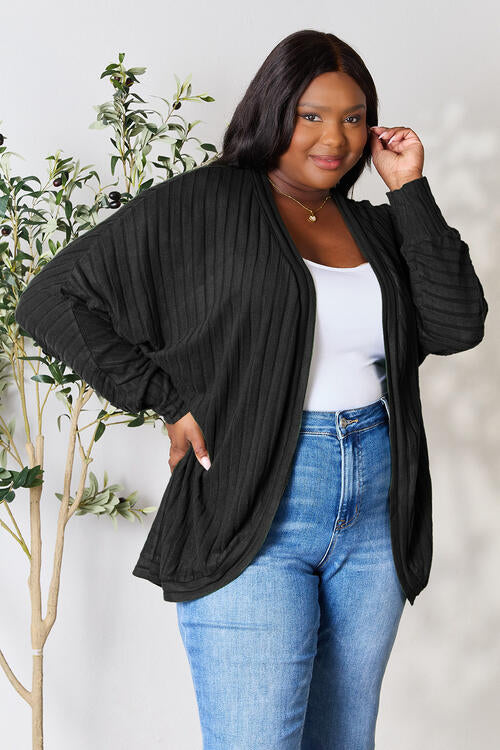 Full Size Ribbed Cocoon Cardigan - Body By J'ne