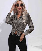 Collared Neck Buttoned Long Sleeve Shirt - Body By J'ne